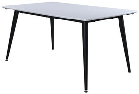 Τραπέζι Dallas 1719, Άσπρο, Μαύρο, 76x90x150cm, Επιμήκυνση, Ινοσανίδες μέσης πυκνότητας, HPL, Μέταλλο | Epipla1.gr