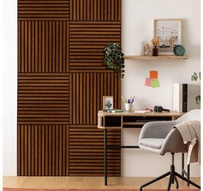 Ηχοαπορροφητική Επένδυση Τοίχου 3d Colva Atmosphera με διαστάσεις 60x2.1x60cm - Walnut