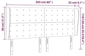 Κεφαλάρι με Πτερύγια Μαύρο 203x23x118/128 εκ. Βελούδινο 3118458