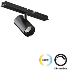 Σποτ Φωτιστικό Μαγνητικής Ράγας LED 5W 3000K Μαύρο 4288800 Slim Magnetic Viokef-4288800-Μαύρο 4288800