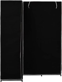 vidaXL Γωνιακή Ντουλάπα Μαύρη 130 x 87 x 169 εκ.