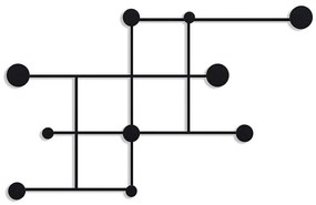 Κρεμάστρα Τοίχου 10 Θέσεων Fatara 494PYT1127 112x64x10cm Black Wallity Μέταλλο