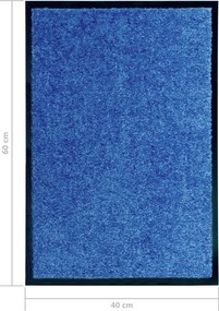 vidaXL Πατάκι Εισόδου Πλενόμενο Μπλε 40 x 60 εκ.