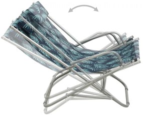 vidaXL Σεζλόνγκ Πτυσσόμενες 2 τεμ. με Σχέδιο Φύλλων Ατσάλινες