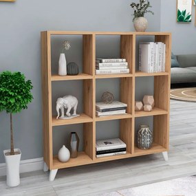 Βιβλιοθήκη μελαμίνης Saul Megapap χρώμα pine oak 88,2x20x88,2εκ.-GP041-0009,2