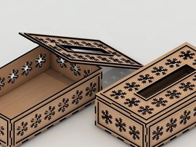 Σετ των 2 Intra απο ξύλο plywood 3mm-4mm πάχος Box Διακοσμητικά κουτιά Δίασταση 30x20 cm INTRAFABR-40102837