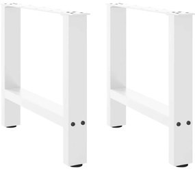 Πόδια Τραπεζιού Σαλονιού 2 τεμ. Λευκά 60x(42-43) εκ. Ατσάλι