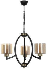 Φωτιστικό Οροφής Paul 534LUN3316 Φ60x80cm 3xE27 40W Black-Gold Opviq