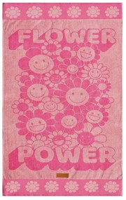 Πετσέτα Θαλάσσης Παιδική Βελουτέ Hippy Pink Kentia Θαλάσσης 70x140cm 100% Cotton