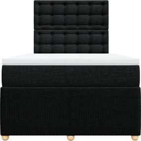 vidaXL Κρεβάτι Boxspring με Στρώμα Μαύρο 120x200 εκ. Υφασμάτινο
