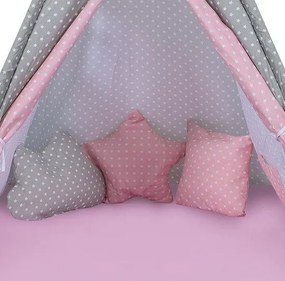 Παιδική σκηνή Baby Adventure Teepee Grey Pink Star