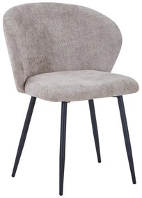 Καρέκλα Karg pakoworld μπεζ ύφασμα-πόδι μαύρο μέταλλο 57x62x80εκ