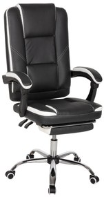 ΚΑΡΕΚΛΑ ΓΡΑΦΕΙΟΥ SEENA HM1190.02 ΜΑΥΡΟ-ΛΕΥΚΟ PU-ΠΤΥΣΣΟΜΕΝΟ ΥΠΟΠΟΔΙΟ 62x65x115Yεκ.