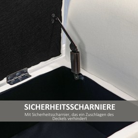 Πάγκος αποθήκευσης, 111,5cm x 41cm x 65cm, Κρεμ λευκό