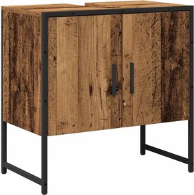 vidaXL Σετ Επίπλων Μπάνιου Επιτοίχιο 2 pcs Καφέ Επεξεργασμένο ξύλο