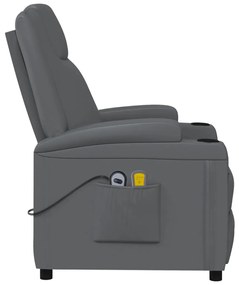 vidaXL Πολυθρόνα Μασάζ με Ανύψωση Ανθρακί από Συνθετικό Δέρμα