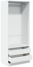 vidaXL Ντουλάπα Λευκή 80 x 50 x 200 εκ. από Επεξεργασμένο Ξύλο