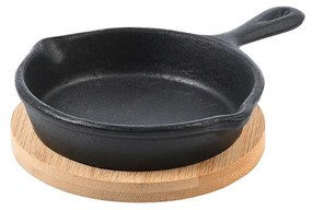 Τηγάνι Σερβιρίσματος Iron Μαντεμένιο 10cm Με Βάση Bamboo