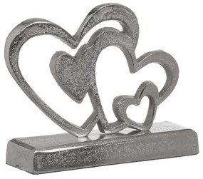 Διακοσμητικό Επιτραπέζιο Καρδιές 3-70-357-0217 18x5x15cm Silver Inart Μέταλλο