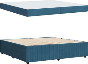 vidaXL Σκελετός Κρεβατιού με στρώμα Μπλε 200 x 200 cm ύφασμα