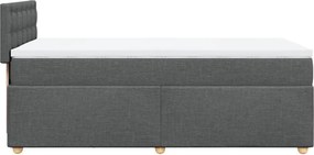 vidaXL Κρεβάτι Boxspring με Στρώμα Σκούρο Γκρι 90x200 εκ. Υφασμάτινο