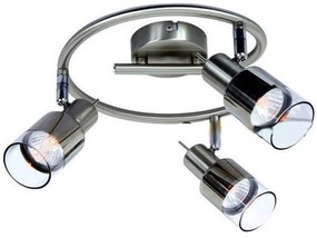 Φωτιστικό Οροφής - Σποτ MC6563G Ροζέτα 3ΧGU10 Platinum Nickel Aca Decor Metal, Glass
