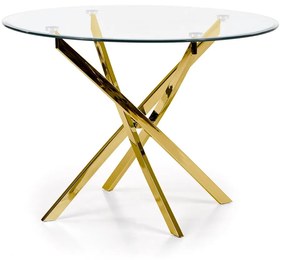 RAYMOND table, color: glass - transparent, legs - gold DIOMMI V-CH-RAYMOND-ST-ZŁOTY