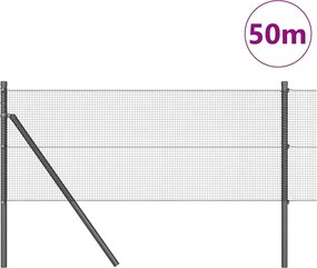 vidaXL Στύλος Περιφράξεων Γκρι 50 x 0,4 μ (12 x 12 mm mesh)