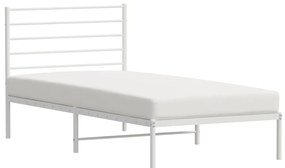 vidaXL Πλαίσιο Κρεβατιού με Κεφαλάρι Λευκό 90 x 190 εκ. Μεταλλικό