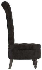 vidaXL Καναπέ με κουβέρτα Μαύρο 56,5 x 70 x 110 εκ Βελούδο