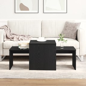vidaXL Ένθετα τραπέζια Μαύρη Οξυά 100 x 48 x 40 εκ Επεξεργασμένο ξύλο