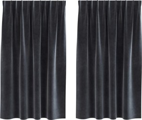vidaXL Κουρτίνες 2 τμχ. Σκούρο Γκρι 140 x 140 cm Βελούδο