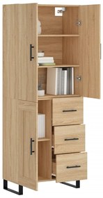 vidaXL Ντουλάπι Sonoma δρυς 69,5 x 34 x 180 εκ. από Επεξεργασμένο Ξύλο