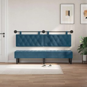 vidaXL Κεφαλάρι κρεβατιού κρεμαστό Μπλε Βελούδο