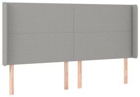 vidaXL Κρεβάτι Boxspring με Στρώμα &amp; LED Αν.Γκρι 180x200εκ. Υφασμάτινο