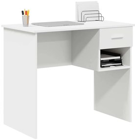 vidaXL Γραφείο με συρτάρι Λευκό 90 x 49.5 x 75 εκ. Επεξεργασμένο ξύλο