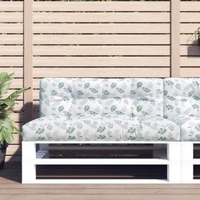 vidaXL Μαξιλάρι Παλέτας με Σχέδιο Φύλλων 120 x 40 x 12 εκ. Υφασμάτινο
