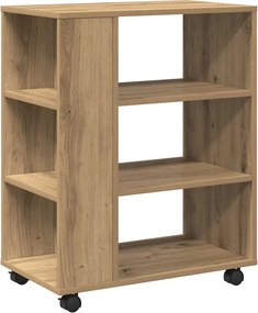 vidaXL Ντουλάπι Τροχήλατο Αρτισιανή Δρυς 60x35x75 εκ. Επεξεργ. Ξύλο