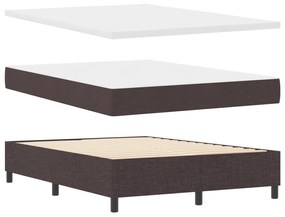 vidaXL Κρεβάτι με ελατήριο και στρώμα Καφέ 160x200 εκ. Ύφασμα