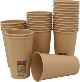 vidaXL Χάρτινα κύπελλα καφέ 1000 τεμάχια 16oz 400ml καφέ