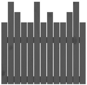 vidaXL Κεφαλάρι Τοίχου Γκρι 82,5x3x80 εκ. από Μασίφ Ξύλο Πεύκου