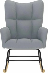 vidaXL Κουνιστή Πολυθρόνα Ανοιχτό Γκρι Υφασμάτινη