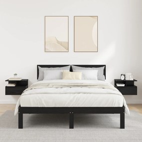 vidaXL Επιπλέουσα Κομοδίνα 2 τεμ Μαύρο Δρυς 40x31x27 εκ Επεξεργασμένο Ξύλο