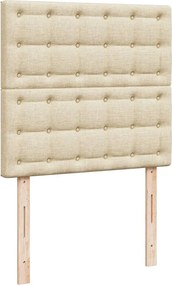 vidaXL Κρεβάτι Boxspring με Στρώμα Κρεμ 100 x 200 εκ. Υφασμάτινο