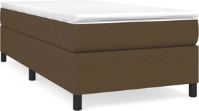 vidaXL Κρεβάτι Boxspring με Στρώμα Σκούρο Καφέ 90x190 εκ. Υφασμάτινο