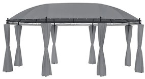 vidaXL Κιόσκι με Κουρτίνες Ανθρακί 520 x 349 x 255 εκ.