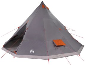 vidaXL Οικογενειακή Σκηνή Tipi Γκρι και Πορτοκαλί 12 Άτομα Αδιάβροχη