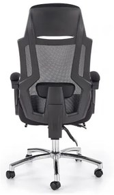 Καρέκλα γραφείου Houston 495, Μαύρο, Γκρι, 116x61x60cm, 19 kg, Με μπράτσα, Με ρόδες, Μηχανισμός καρέκλας: Κλίση | Epipla1.gr
