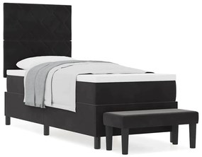 vidaXL Κρεβάτι με ελατήρια με στρώμα Μαύρο 80 x 200 cm Βελούδο
