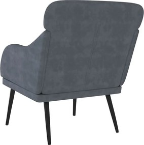 vidaXL Πολυθρόνα Σκούρο Γκρι 63x76x80 εκ. Βελούδινη